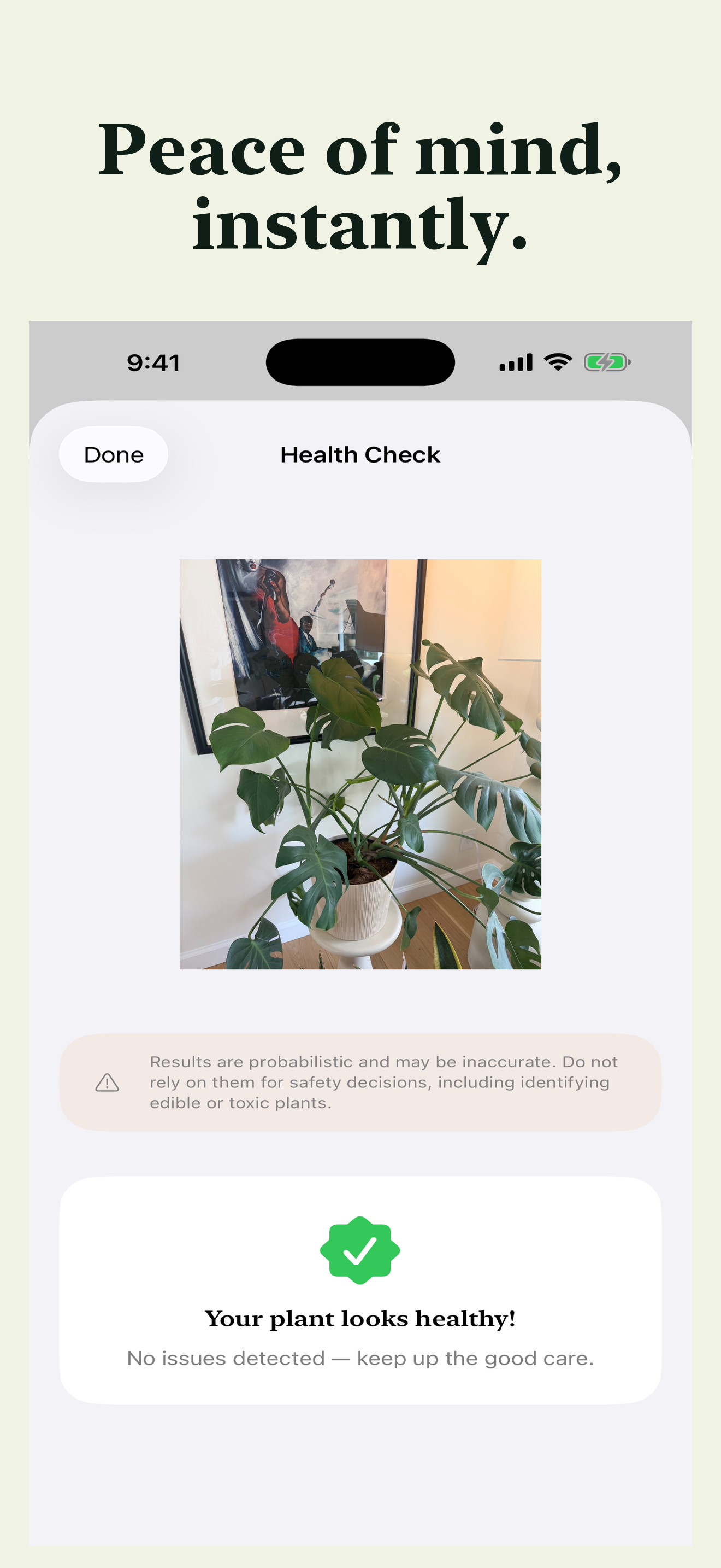 FloraVibes screenshot 05 — Health Check Healthy
