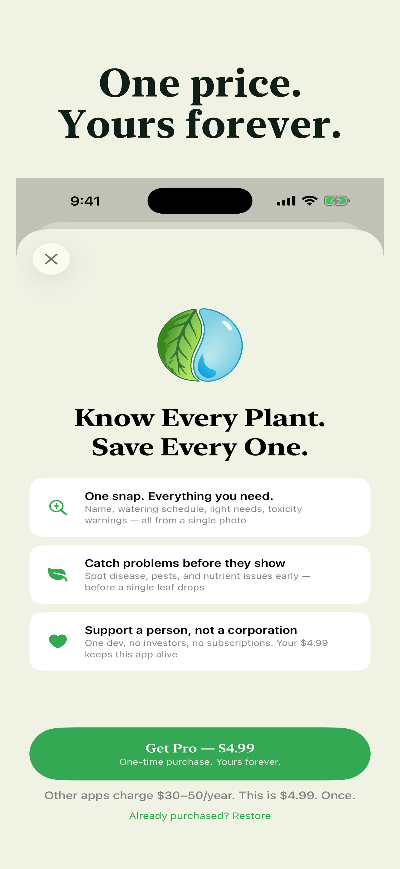 FloraVibes screenshot 07 — Pro upgrade